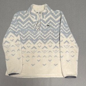 PINK Victoria's Secret Cream and Gray Teddy Jacket